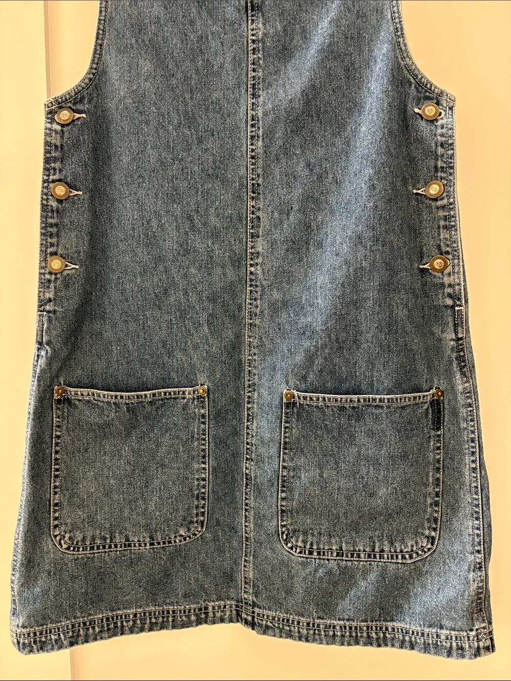 Vtg 90s EXP Jeans by Express Denim Jumper Dress Mini XS Hong Kong Tag
